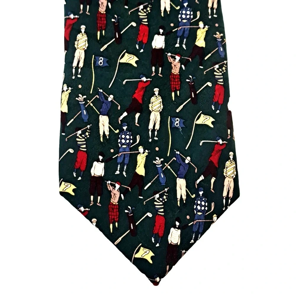 Carlo Battini 100% Italian‎ Silk Tie Handmade Golf Golfing Father's Day Dad Gift